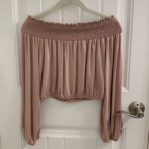 Women’s Pink Off The Shoulder Top / Size Xs